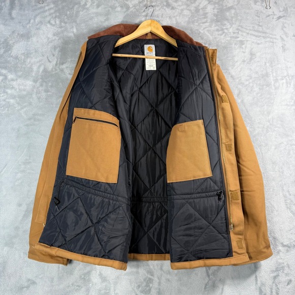 Vintage Carhartt C03 BRN Arctic Quilt Lined Duck Canvas Jacket  Coat Men's sz 46 - Picture 5 of 10